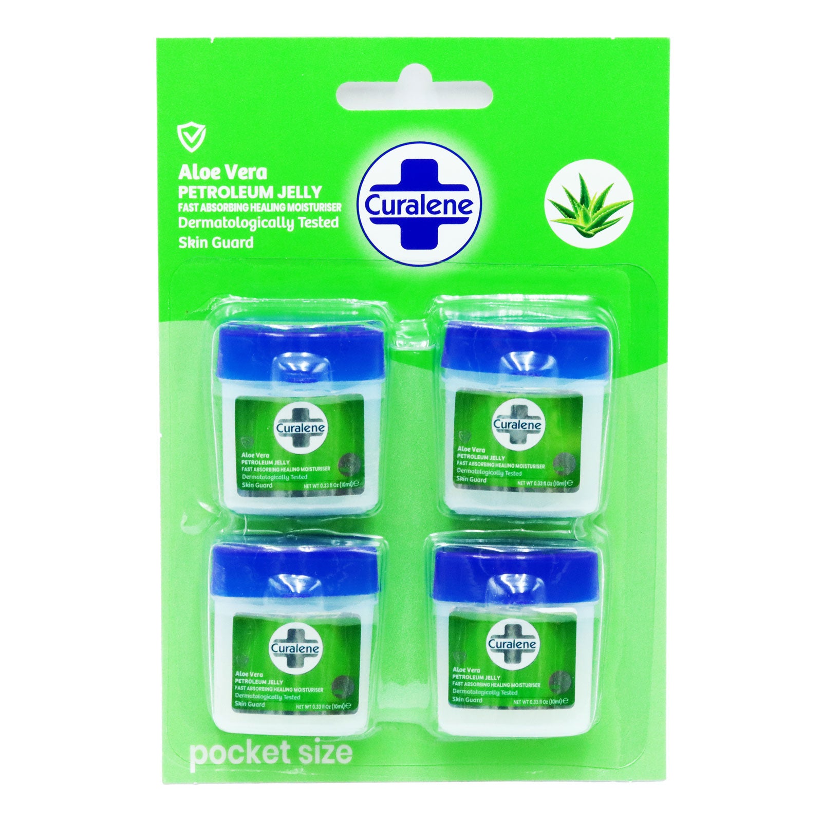 Curalene Aloe Vera Petroleum Jelly 4 x 10ml Pocket Size Pots Curalene Aloe Vera Petroleum Jelly 4 x 10ml Pocket Size Pots